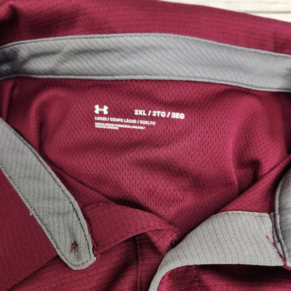 Under Armour Men's Maroon Polo "Loose" Shirt Size 3XL - Picture 8 of 9